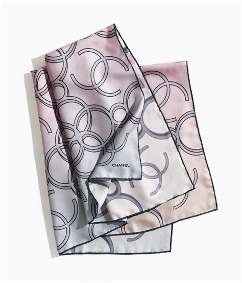 chanel pink grey scarf|Chanel handkerchief.